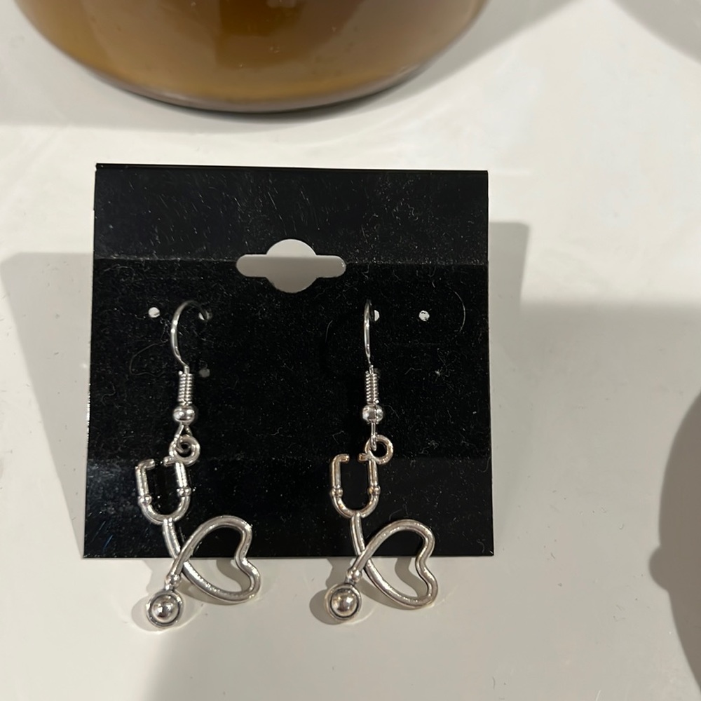 Stethoscope/heart earrings